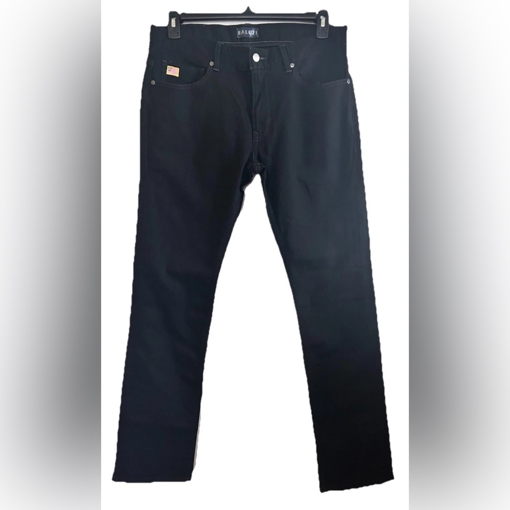 Selvaged Jeans 36 x 31.5” Black Denim  Made USA Balozi Design Rare